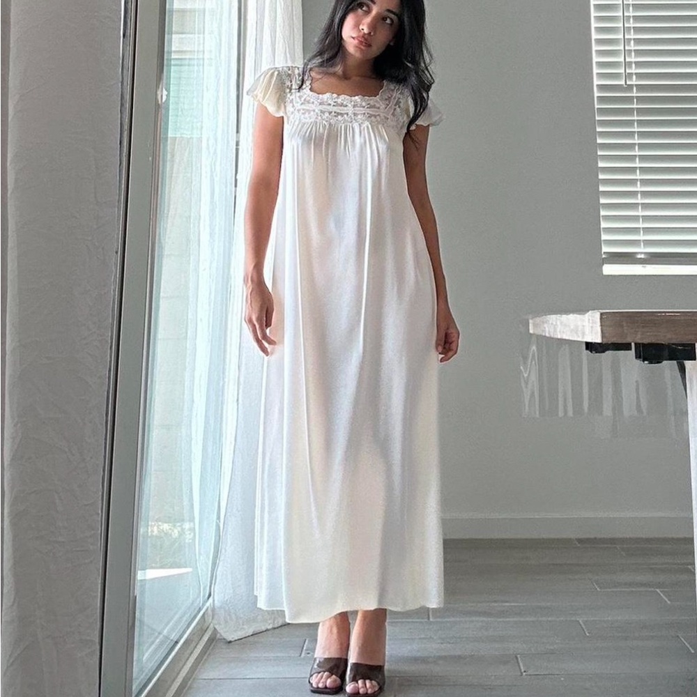 Vintage 1980s White Silk Slip Dress Neiman Marcus Small